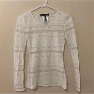 BCBGMAXAZRIA Long White Sleeve Shirt